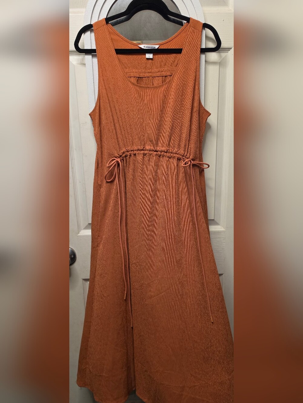 Athleta Sleeveless Maxi Dress in Rust Orange